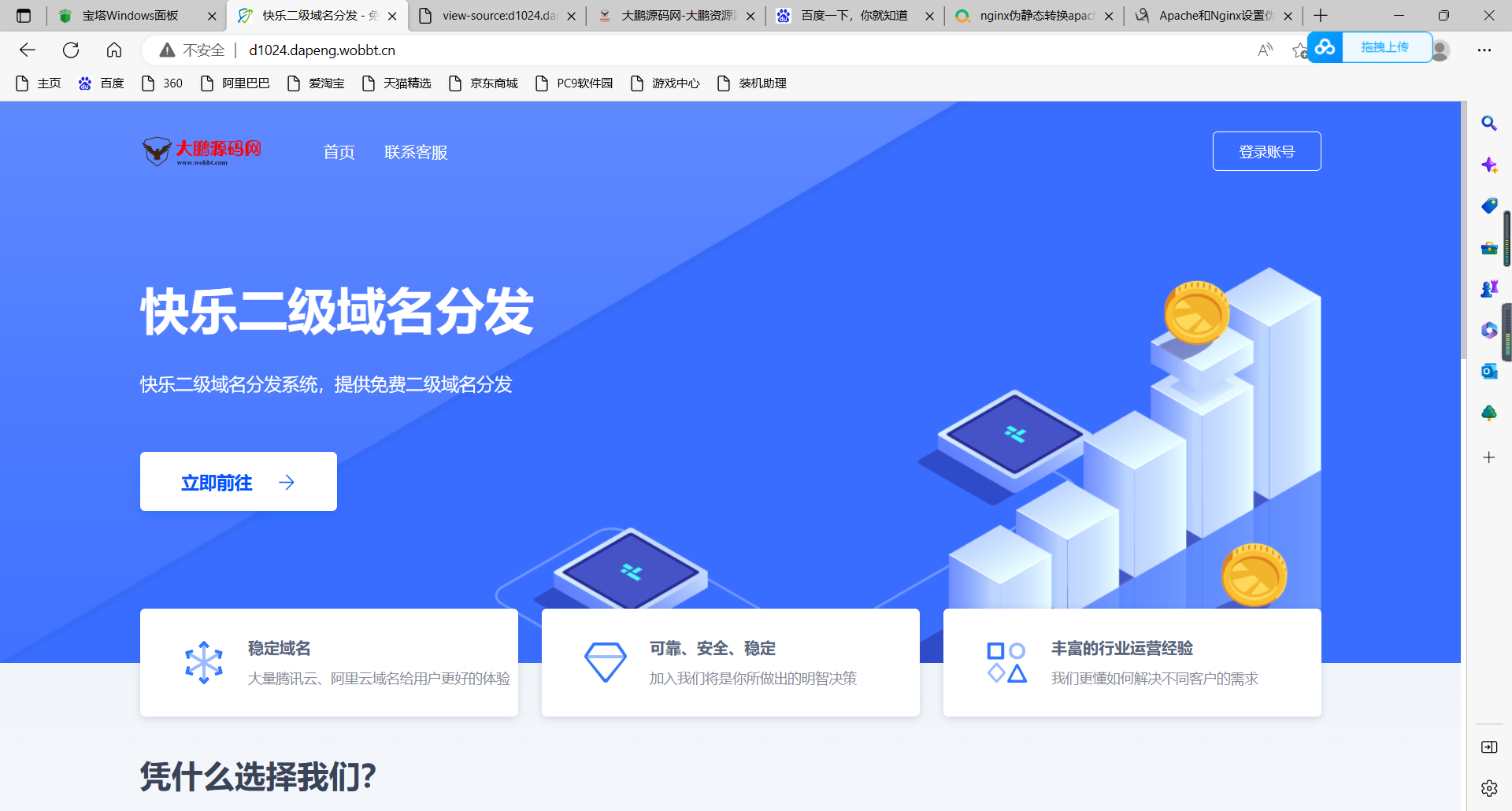 D1026 【大鹏亲测】许愿二级域名分发系统网站源码美化版-灵感源码社区